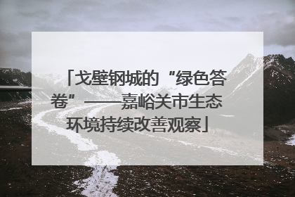 戈壁钢城的“绿色答卷”——嘉峪关市生态环境持续改善观察