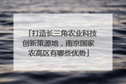 打造长三角农业科技创新策源地，南京国家农高区有哪些优势