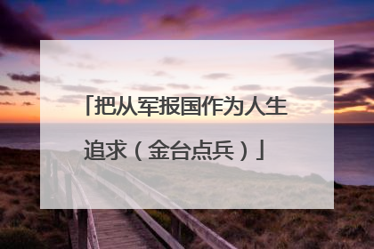 把从军报国作为人生追求（金台点兵）