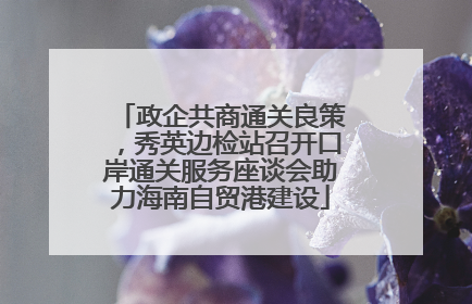 政企共商通关良策，秀英边检站召开口岸通关服务座谈会助力海南自贸港建设
