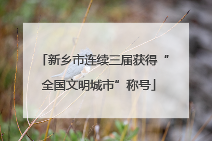 新乡市连续三届获得“全国文明城市”称号