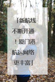 新航线不断开通！厦门港航运网络更丰富
