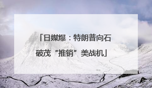 日媒爆：特朗普向石破茂“推销”美战机