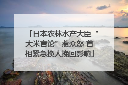 日本农林水产大臣“大米言论”惹众怒 首相紧急换人挽回影响