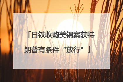 日铁收购美钢案获特朗普有条件“放行”