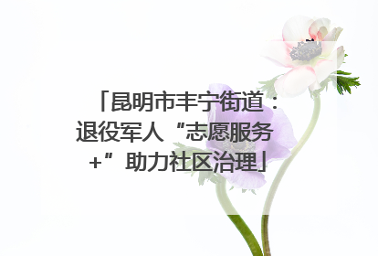 昆明市丰宁街道：退役军人“志愿服务+”助力社区治理