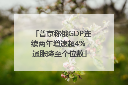 普京称俄GDP连续两年增速超4% 通胀降至个位数