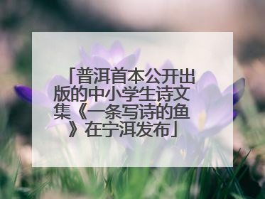 普洱首本公开出版的中小学生诗文集《一条写诗的鱼》在宁洱发布
