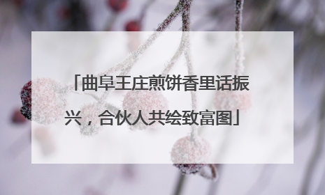 曲阜王庄煎饼香里话振兴，合伙人共绘致富图