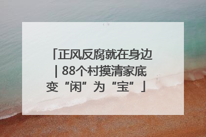 正风反腐就在身边｜88个村摸清家底变“闲”为“宝”