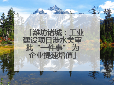 潍坊诸城：工业建设项目涉水类审批“一件事” 为企业提速增值