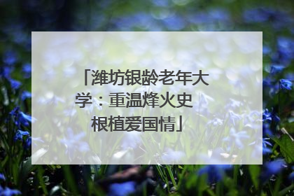 潍坊银龄老年大学：重温烽火史 根植爱国情