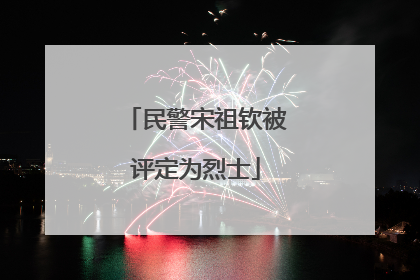 民警宋祖钦被评定为烈士
