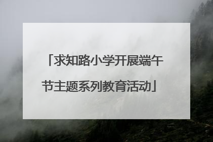求知路小学开展端午节主题系列教育活动