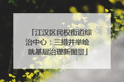 江汉区民权街道综治中心：三措并举绘就基层治理新图景