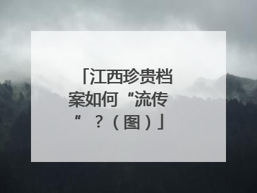 江西珍贵档案如何“流传”？（图）