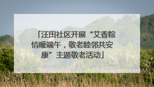 汪田社区开展“艾香粽情暖端午，敬老睦邻共安康”主题敬老活动