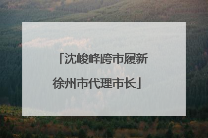 沈峻峰跨市履新徐州市代理市长