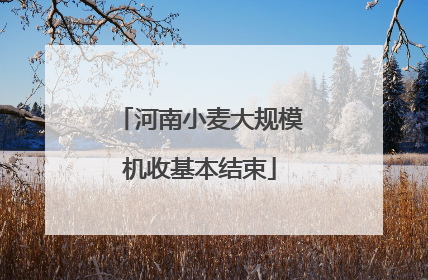 河南小麦大规模机收基本结束