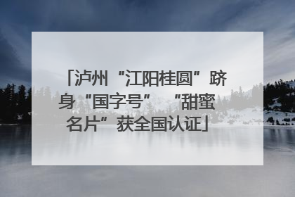 泸州“江阳桂圆”跻身“国字号” “甜蜜名片”获全国认证