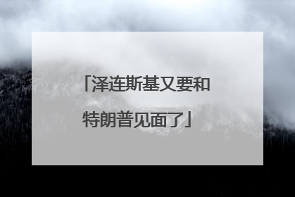 泽连斯基又要和特朗普见面了