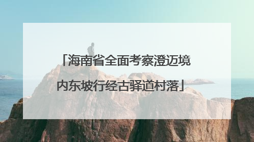 海南省全面考察澄迈境内东坡行经古驿道村落
