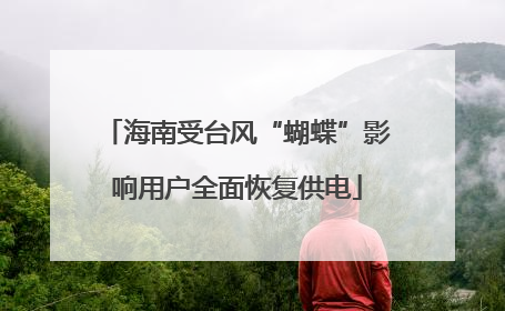 海南受台风“蝴蝶”影响用户全面恢复供电