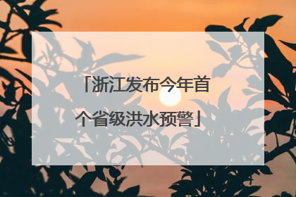 浙江发布今年首个省级洪水预警