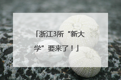 浙江3所“新大学”要来了！