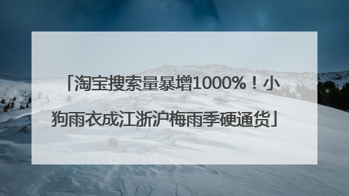 淘宝搜索量暴增1000%！小狗雨衣成江浙沪梅雨季硬通货