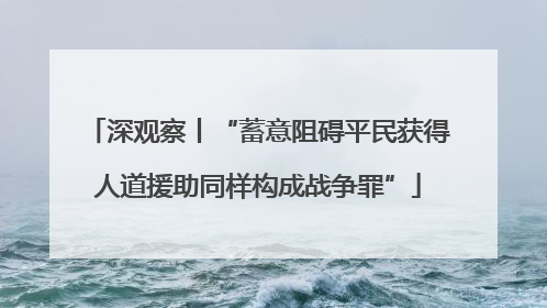 深观察丨“蓄意阻碍平民获得人道援助同样构成战争罪”