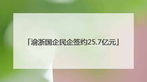 渝浙国企民企签约25.7亿元