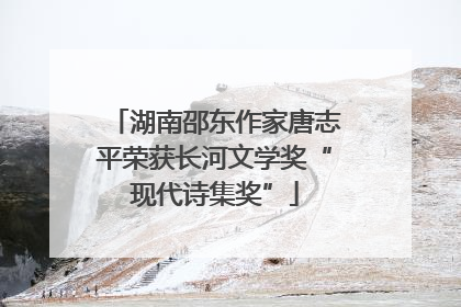 湖南邵东作家唐志平荣获长河文学奖“现代诗集奖”