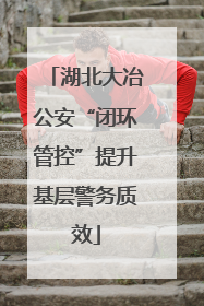湖北大冶公安“闭环管控”提升基层警务质效
