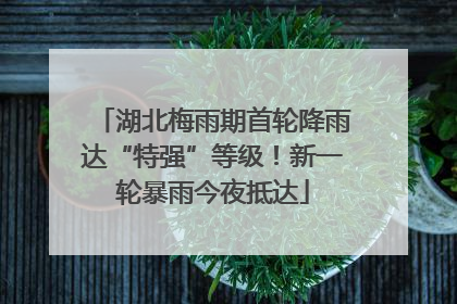 湖北梅雨期首轮降雨达“特强”等级！新一轮暴雨今夜抵达