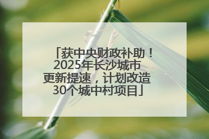 获中央财政补助！2025年长沙城市更新提速，计划改造30个城中村项目