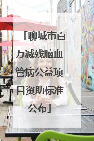 聊城市百万减残脑血管病公益项目资助标准公布