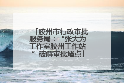 胶州市行政审批服务局：“张大为工作室胶州工作站”破解审批堵点