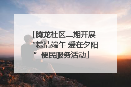 腾龙社区二期开展 “粽情端午 爱在夕阳”便民服务活动