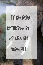 自然资源部推介湖南5个成功避险案例