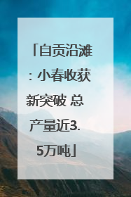 自贡沿滩：小春收获新突破 总产量近3.5万吨