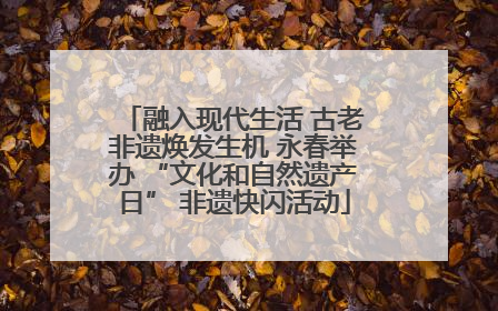 融入现代生活 古老非遗焕发生机 永春举办 “文化和自然遗产日” 非遗快闪活动
