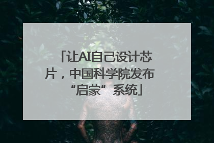 让AI自己设计芯片，中国科学院发布“启蒙”系统