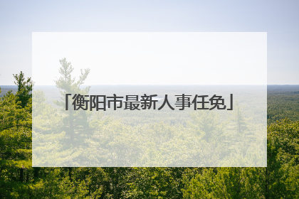 衡阳市最新人事任免