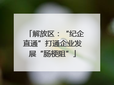 解放区：“纪企直通”打通企业发展“肠梗阻”