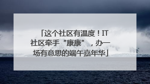 这个社区有温度！IT社区牵手“康康”，办一场有意思的端午嘉年华