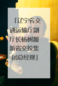 辽宁省交通运输厅副厅长杨树履新省交投集团总经理