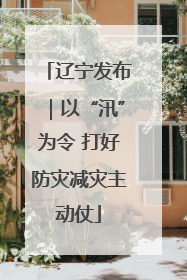 辽宁发布｜以“汛”为令 打好防灾减灾主动仗