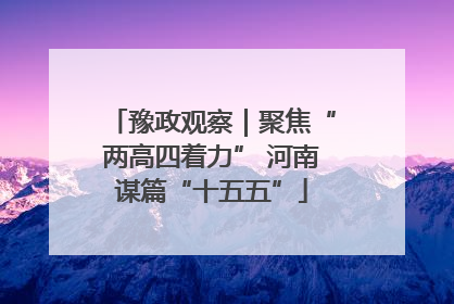 豫政观察｜聚焦“两高四着力” 河南谋篇“十五五”