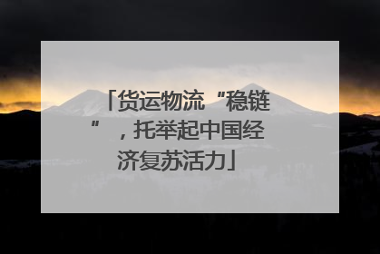 货运物流“稳链”，托举起中国经济复苏活力